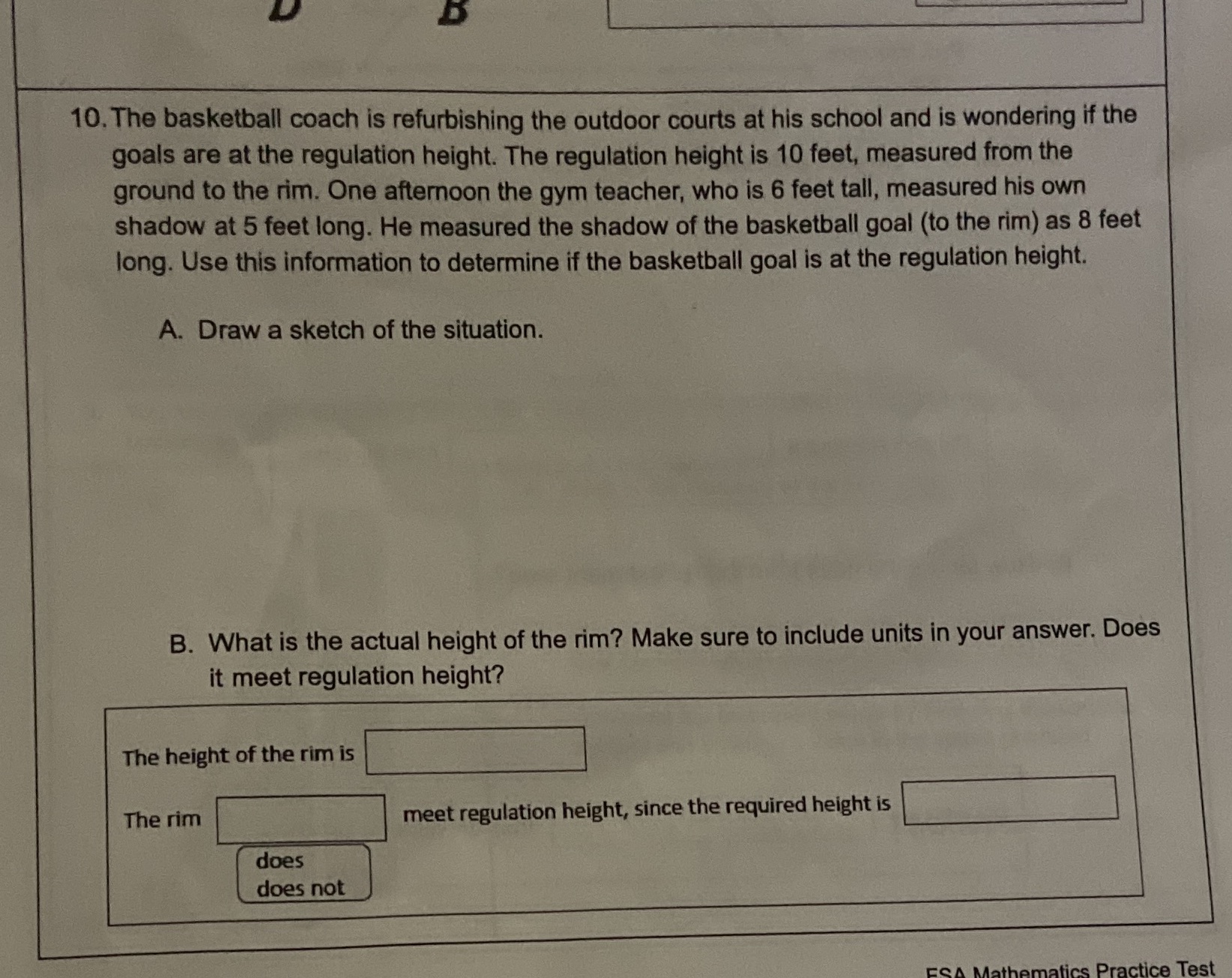 10. The basketball coach is refurbishing the