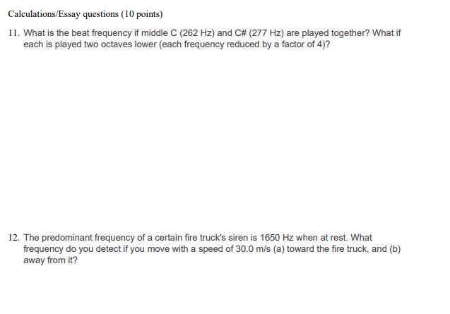 Calculations/Essay questions (10 points) 1 1.