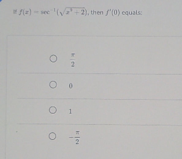 please solve. If f(x) = sec (Va' + 2), then