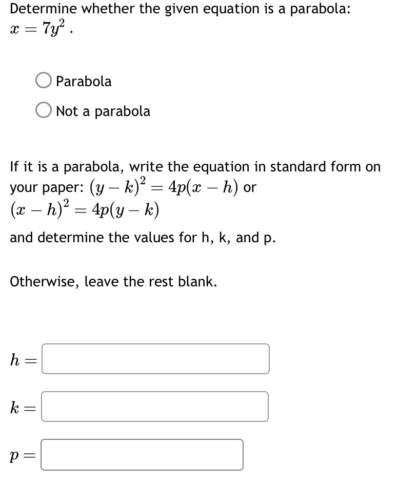 Determine whether the given equation is a