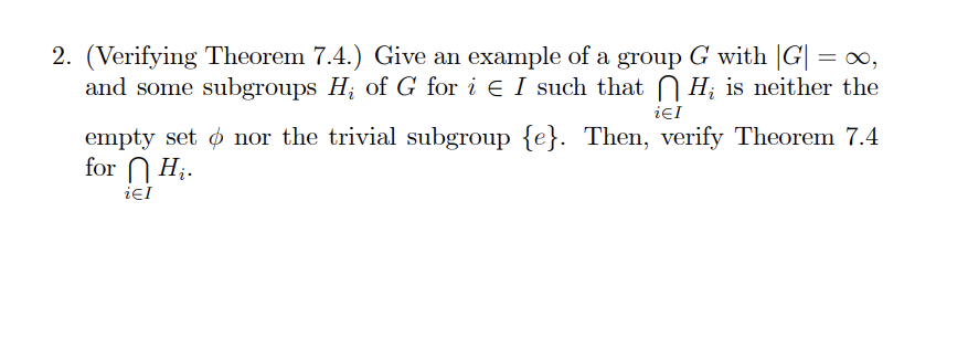 Abstract Algebra Prove #2 using a real-world