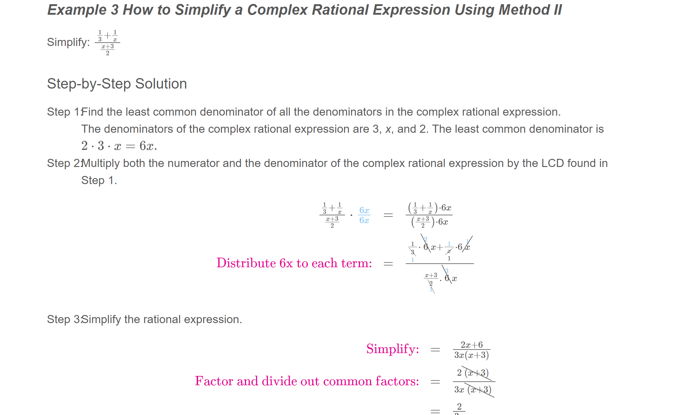Example 3 How to Simplify a Complex Rational