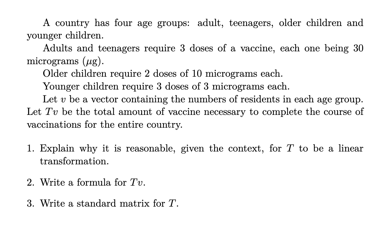 A country has four age groups: adult, teenagers,