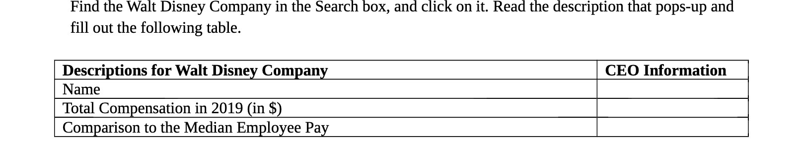 Find the Walt Disney Company in the Search box,