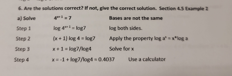 6. Are the solutions correct? If not, give the