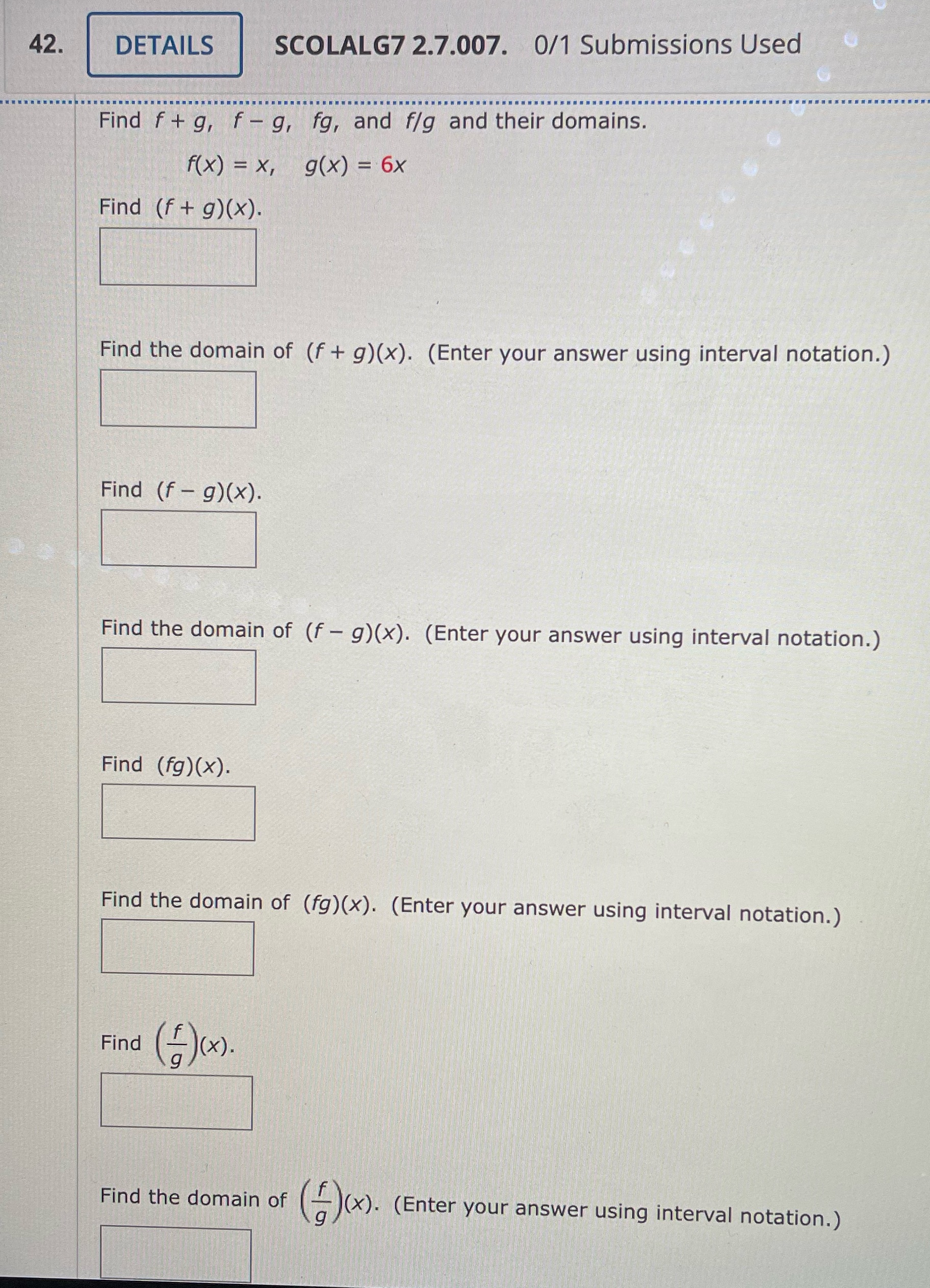 42. DETAILS SCOLALG7 2.7.007. 0/1 Submissions