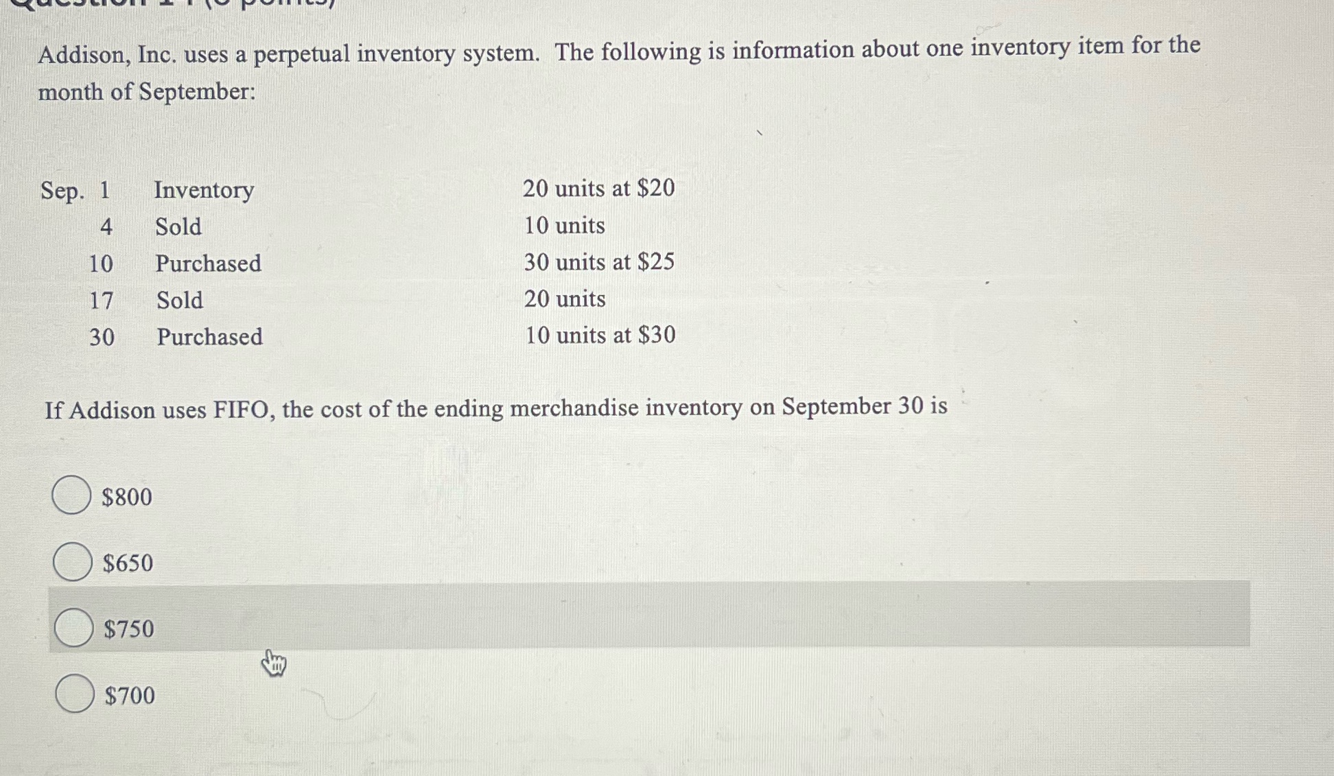 Addison, Inc. uses a perpetual inventory system.