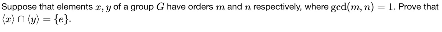 Suppose that elements x, y of a group G have