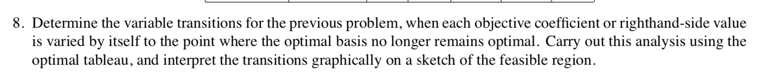 8. Determine the variable transitions for the