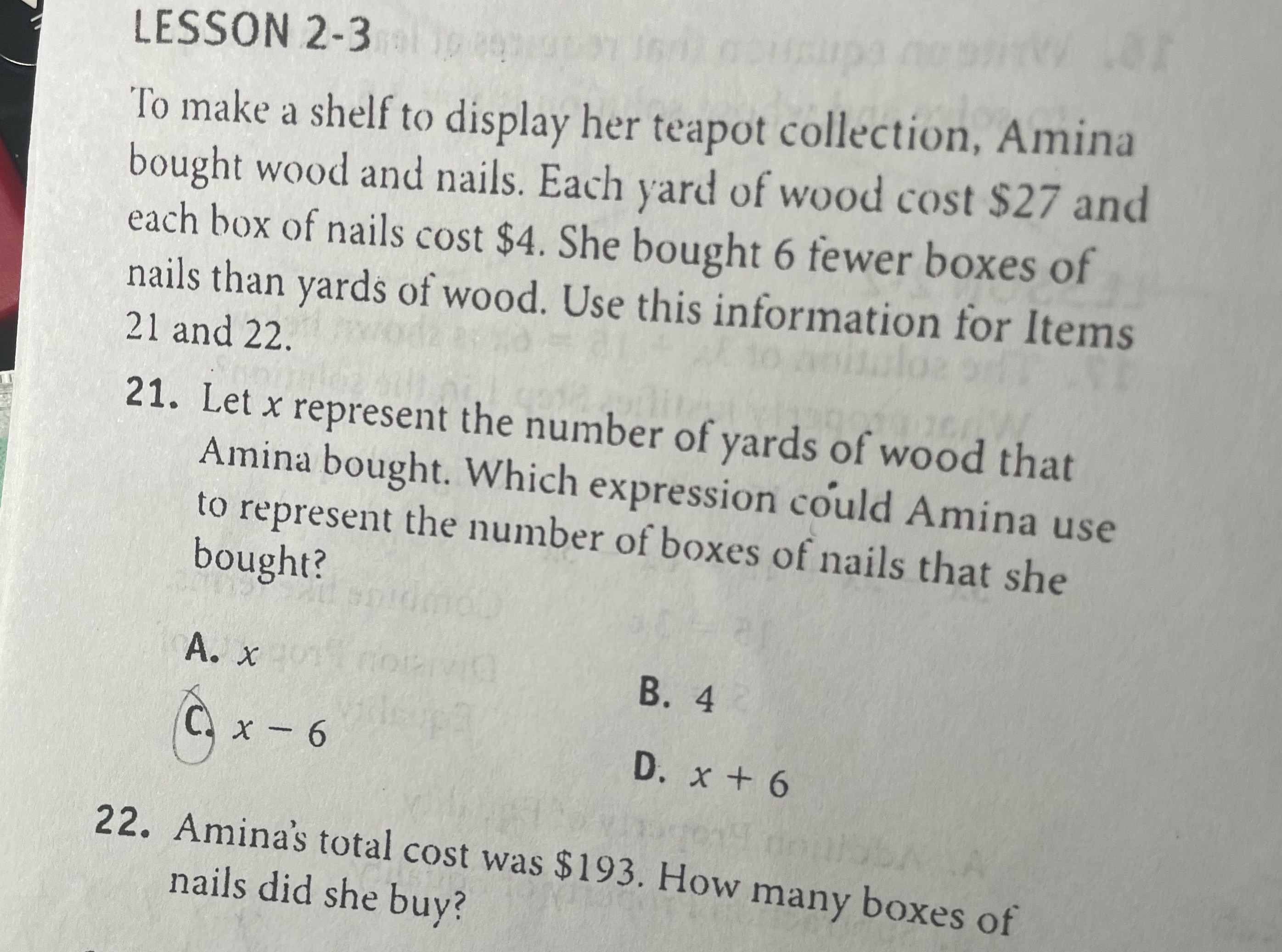 LESSON 2-3 To make a shelf to display her teapot