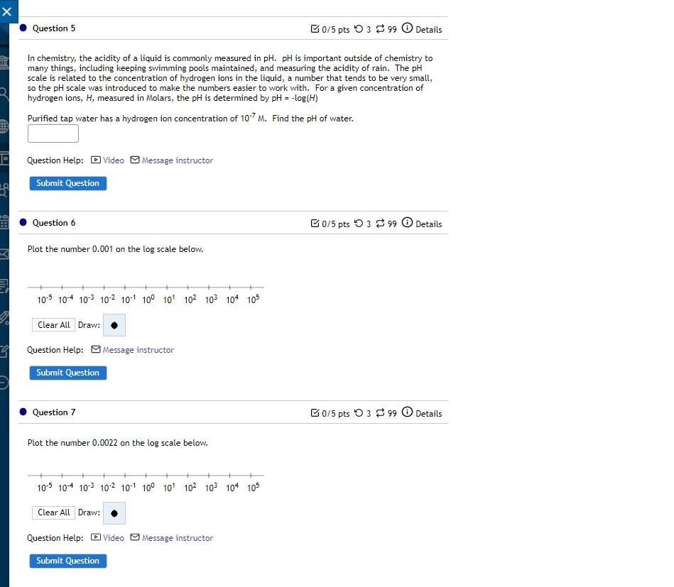 There are 7 question here . Question 1 0/5 pts O