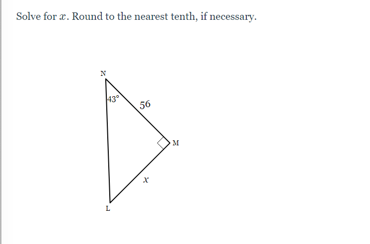 \fSolve for :12. Round ten the nearest tenth of a