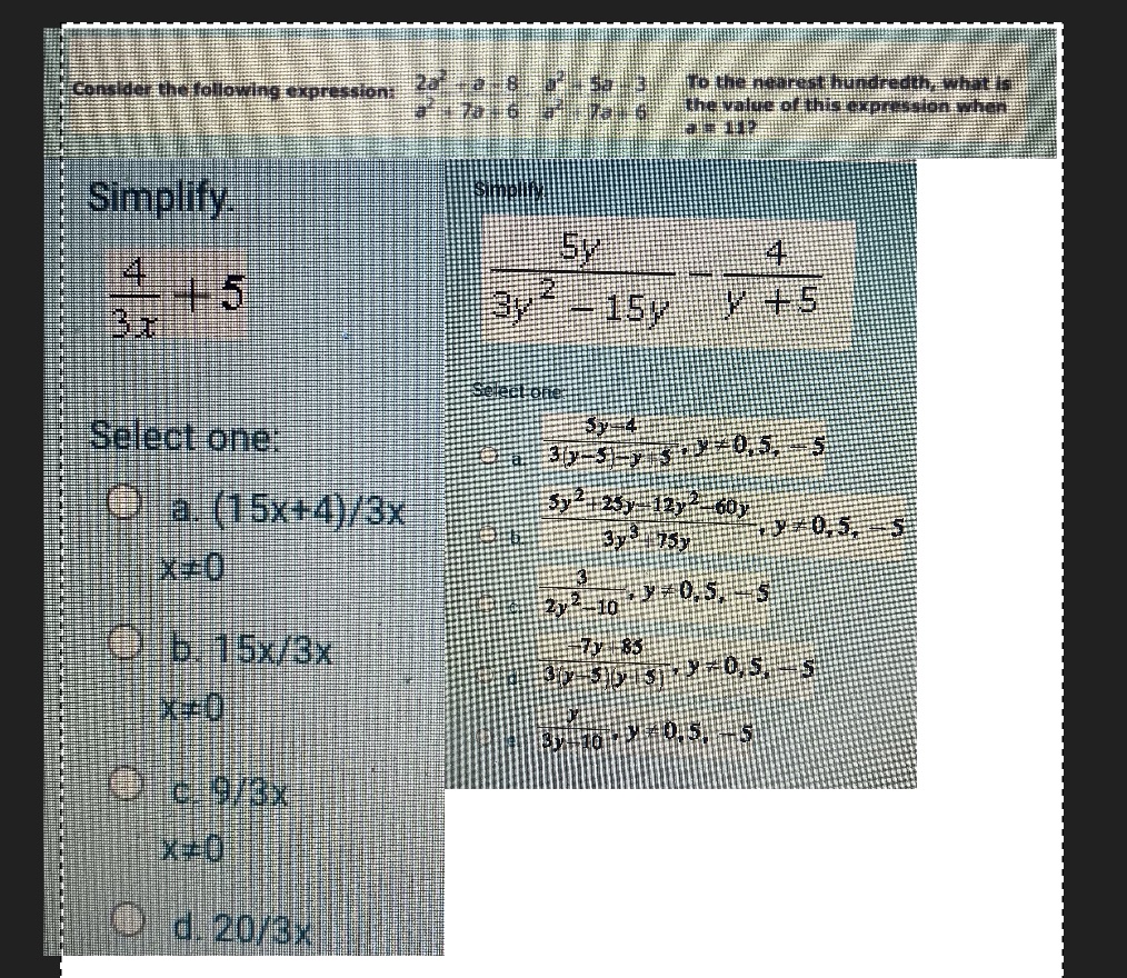 3 parts hundre consider the following expressions