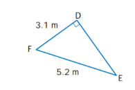 1. Solve the following triangle. Round all side
