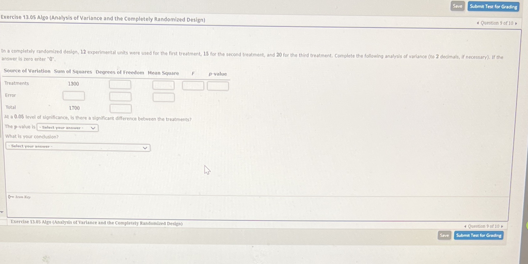Save Submit Test for Grading Exercise 13.05 Algo