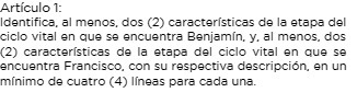 Articulo 1: Identifica, al menos, dos (2)