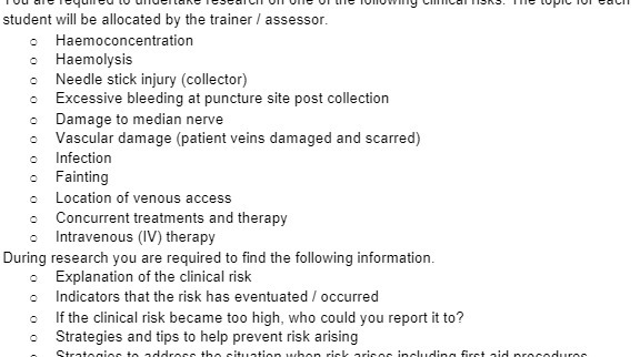 student will be allocated by the trainer /