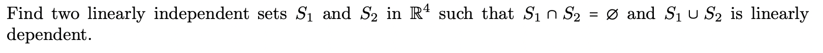 Find two linearly independent sets 81 and 32 in