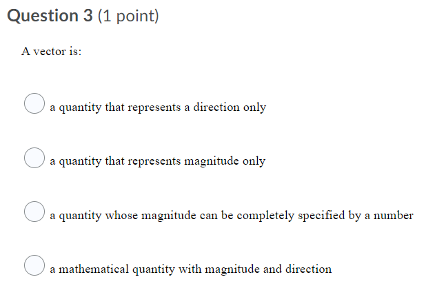 \fQuestion 2 (1 point) AB is the vector from the