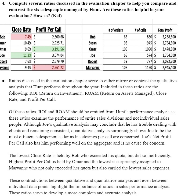 4. Compute several ratios discussed in the