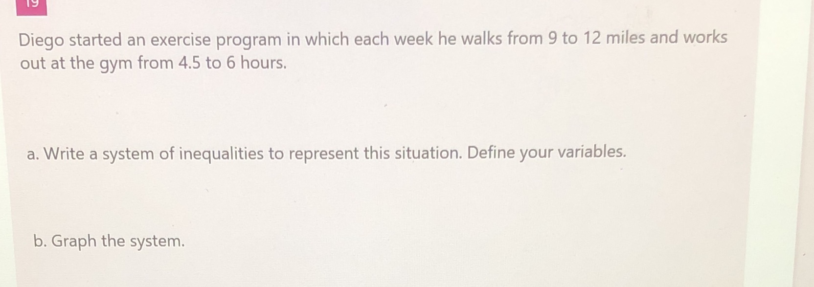 Diego started an exercise program in which each