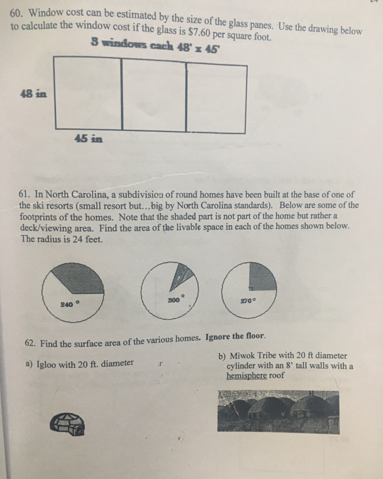 Geometry stuff 60. Window cost can be estimated