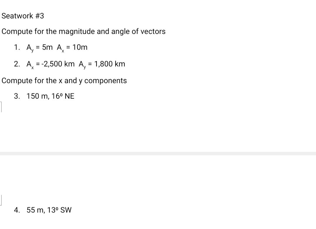 Seatwork #2 Convert the following 1. 3,560 m to