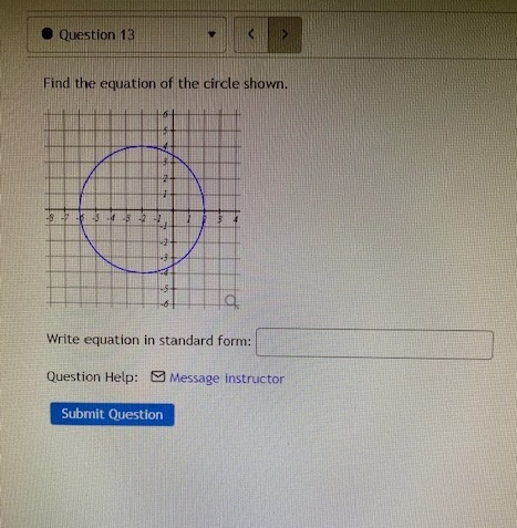 Question 13 Find the equation of the circle