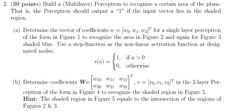 2. (30 points) Build a (Multilayer) Perceptron to