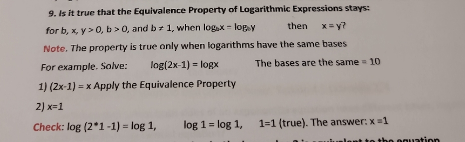 9. Is it true that the Equivalence Property of