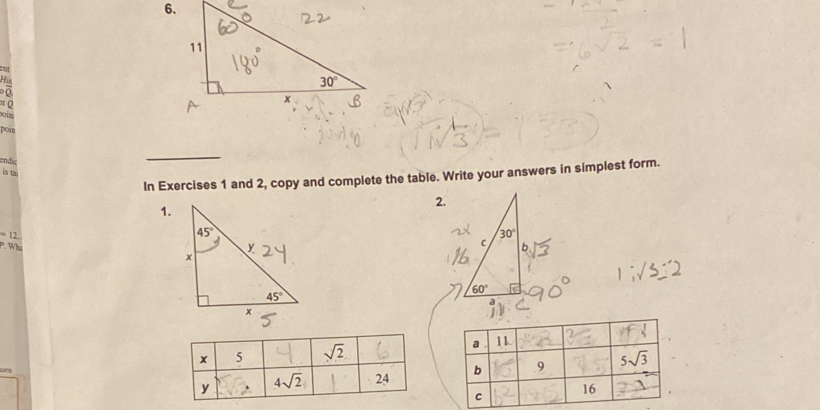 Please solve for x on top and fill in the bottom