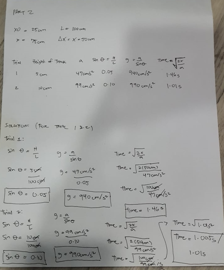 GRAPH Part B. Acceleration versus sin ? What is