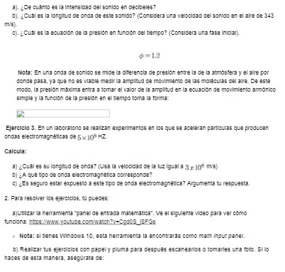 3). i De cuanto es la Intensldad del sonldo en
