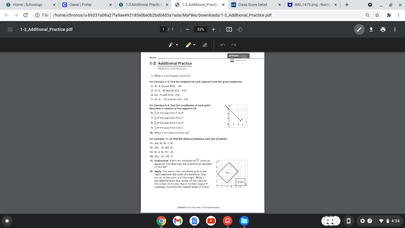 S Home | Schoology X C Clever | Portal X S 1-3