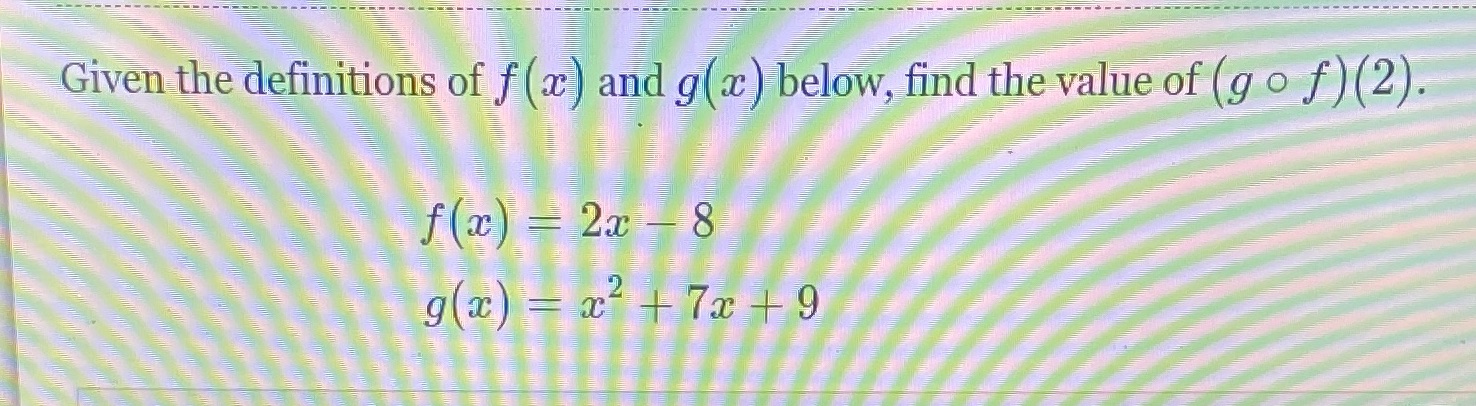 Given the definitions of f (x ) and g(a ) below,