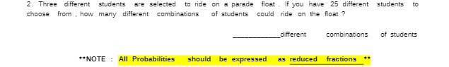 2. Three different students are selected to ride