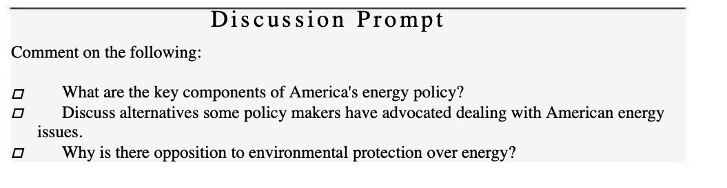 Discussion Prompt Comment on the following: :3