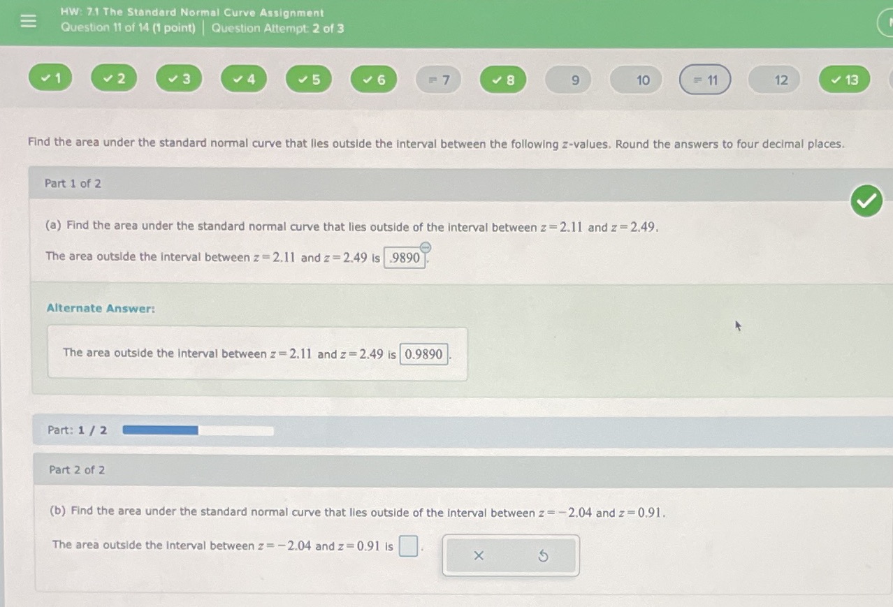 HW: 71 The Standard Normal Curve Assignment