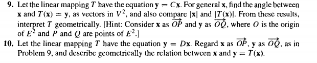 9. Let the linear mapping T have the equationy .: