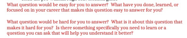What question would be easy for you to answer?