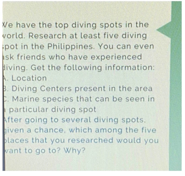 We have the top diving spots in the world.