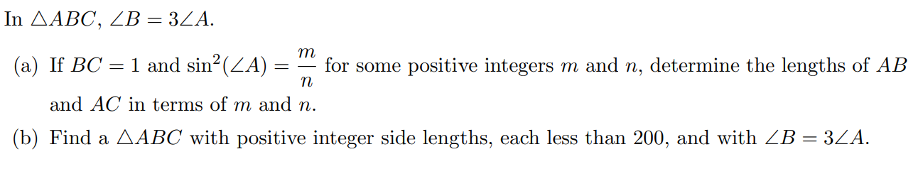 Here is my question In AABC, AB = 34A. (a) If BC