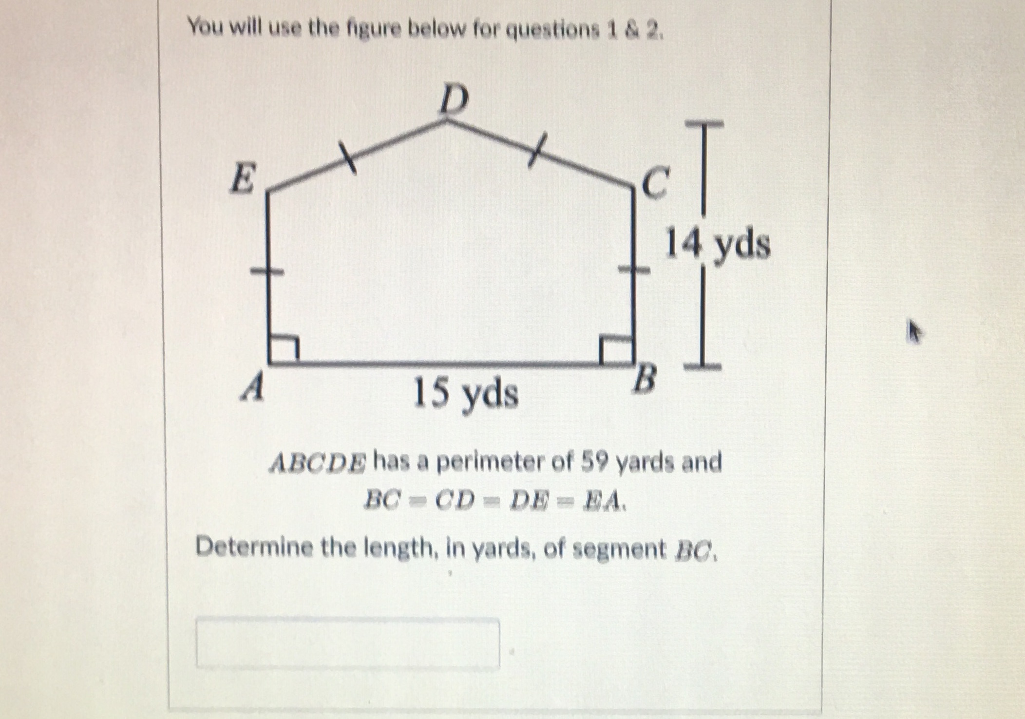 You will use the figure below for questions 1 &