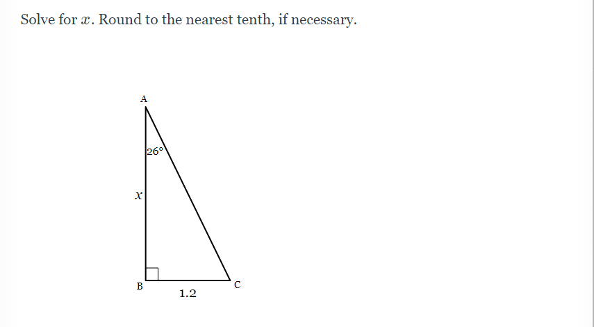 \fSolve for :12. Round to the nearest tenth of a
