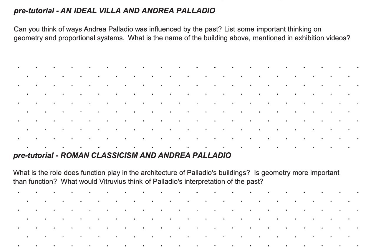 pre-tutorial - AN IDEAL VILLA AND ANDREA PALLADIO