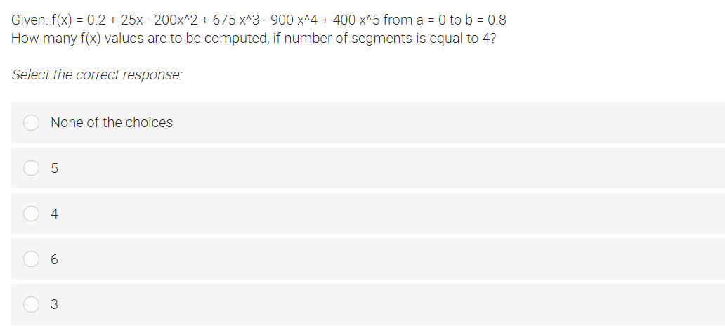 Given: f(x) = 0.2 + 25x - 200x^2 + 675 x^3 - 900