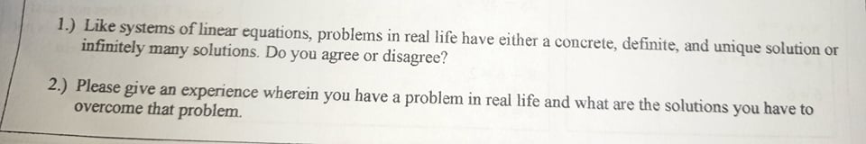 MATHEMATICS: LINEAR EQUATION ACTIVITY 1 A.
