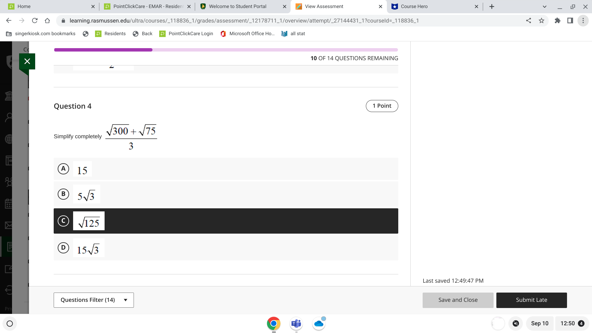 P Home X P PointClickCare - EMAR - Resident X