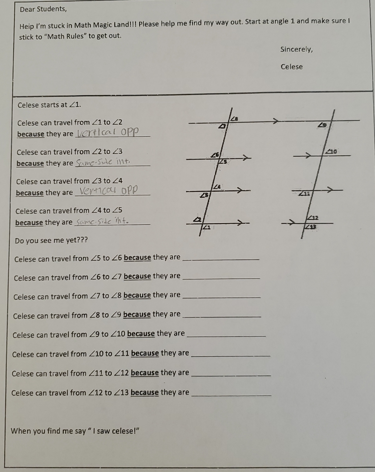 Need help asap!!!Parallel Line Mazez Practice