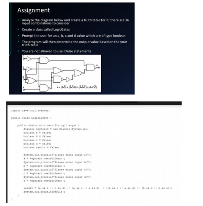 Assignment Analyze the diagram below and create a